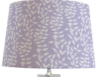 Lilac Lampshade Purple Floral Drum Shade for Table Lamp Garden Decor Vines Leaf Lampshade | Traditional Home Decor Empire Shades Made in USA
