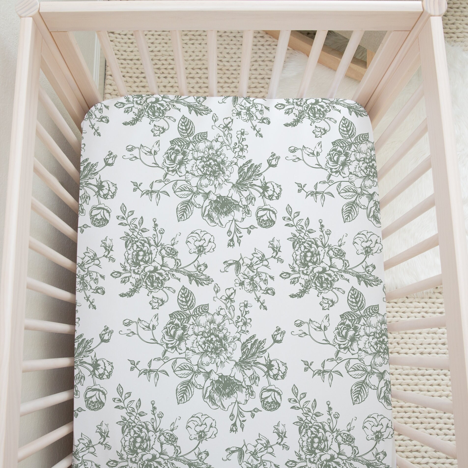 Blue floral crib sheet 2025