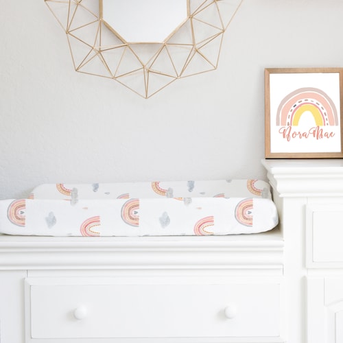 Rainbow Crib Sheet Boho Rainbow Baby Bedding Set Girl Crib Etsy