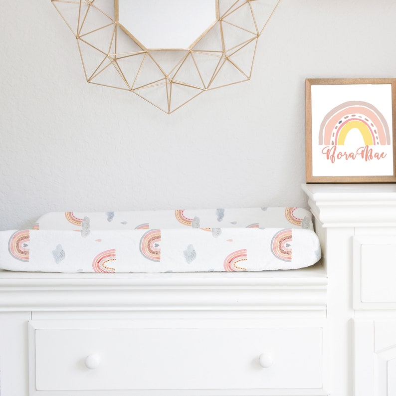 Rainbow Crib Sheet Boho Rainbow Baby Bedding Set Girl Crib Etsy