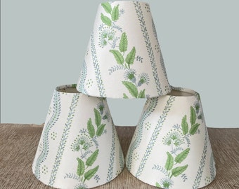 Blue and White Clip Shades for Chandelier or Sconce Lamps Blue Floral Lampshades Patterned Custom Lampshade Home Decor