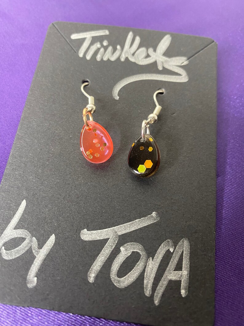 Miss Matched Glitter Tear Drop Earrings