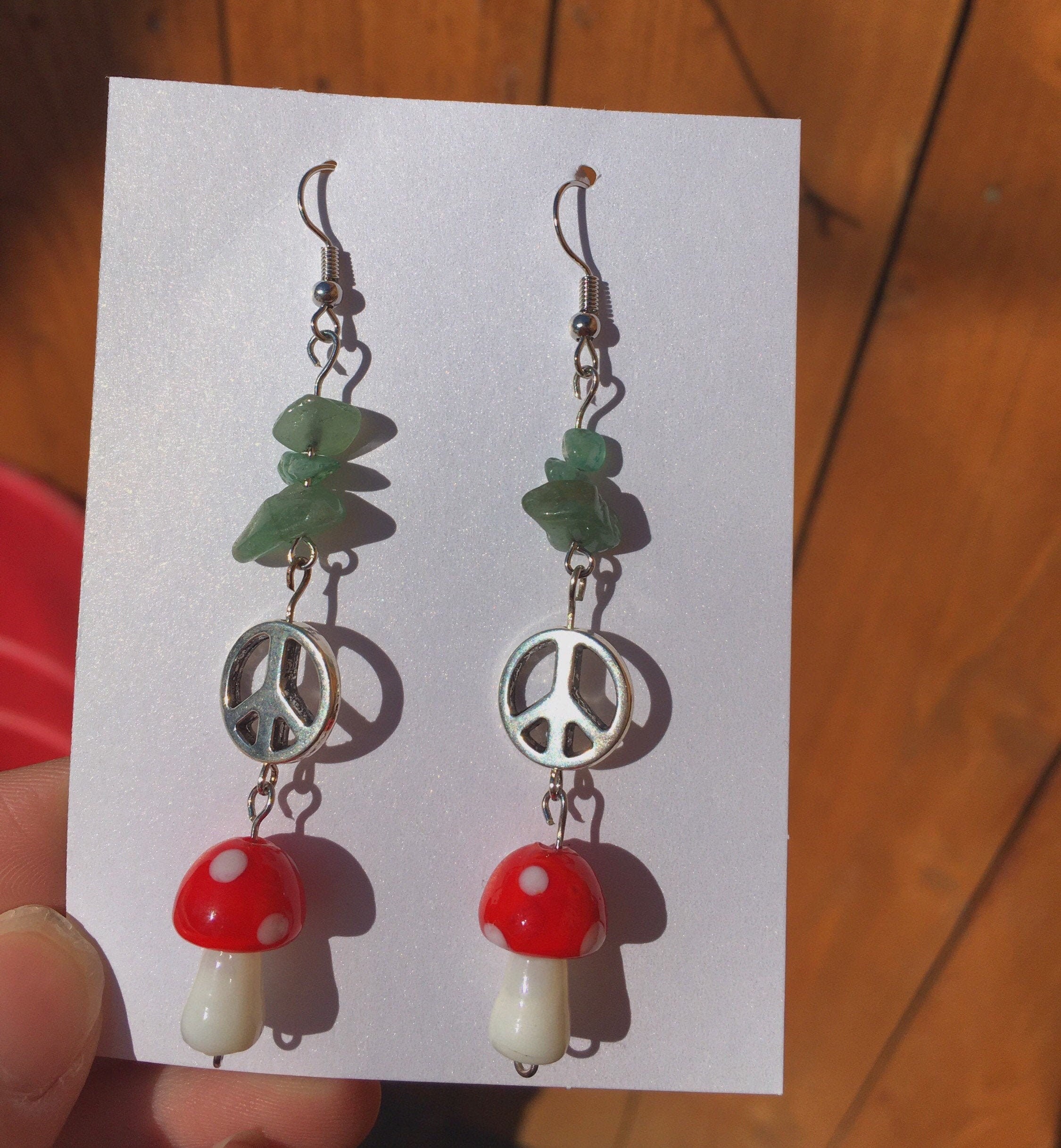 Dangle mushroom earrings deals