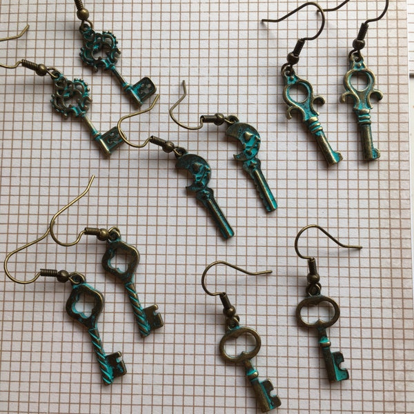 Vintage Key Earrings