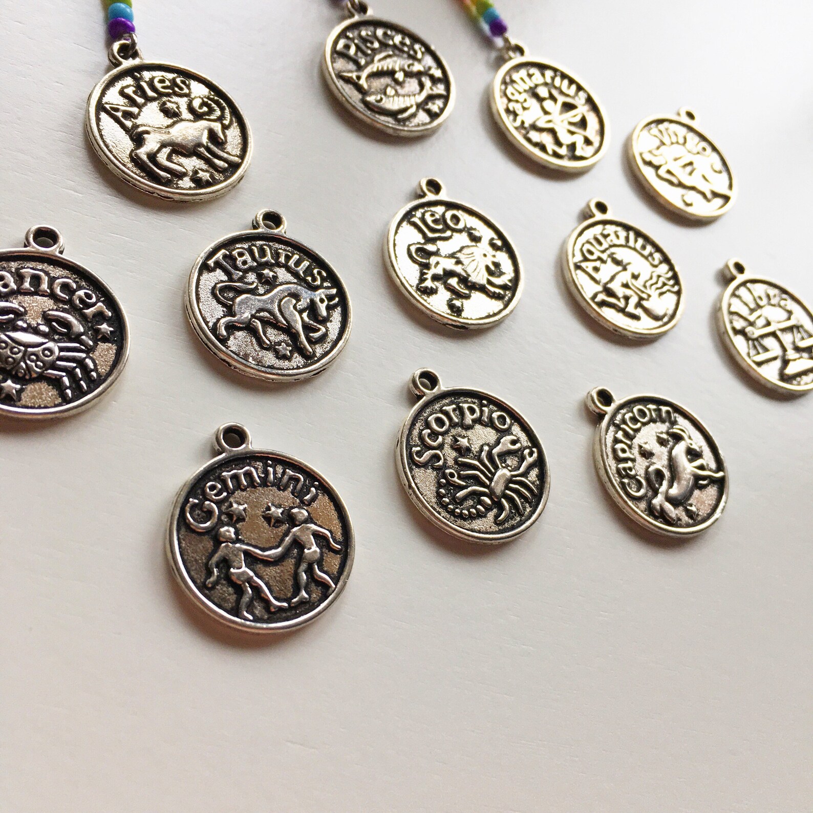 Rainbow Zodiac Sign Earrings Etsy