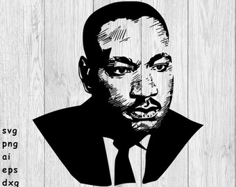 Jr Day SVG Eps Vinyl Vector Martin Luther King Png Silhouette Martin Luther King Jr SVG Black History Month SVG Cricut