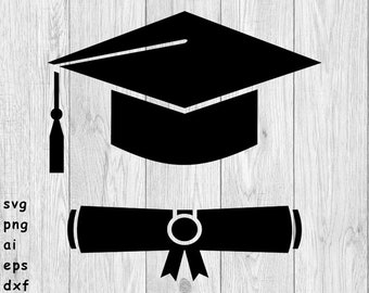 Download Cap And Gown Svg Etsy