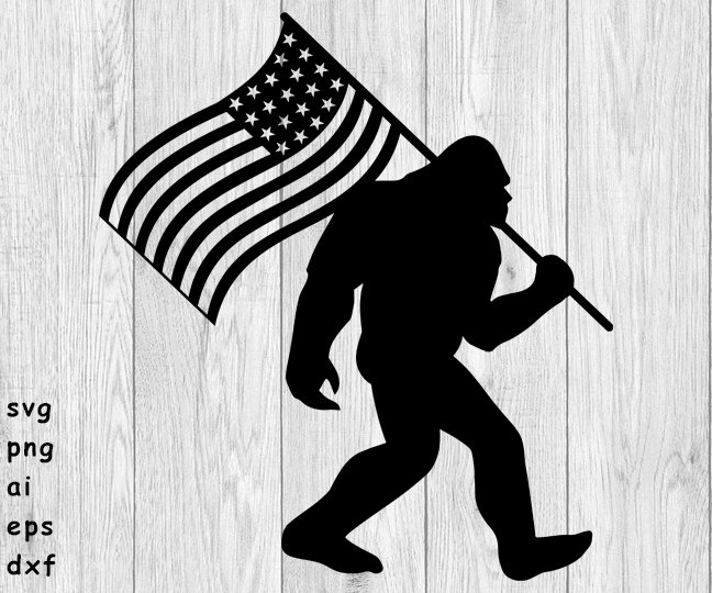 Bigfoot with Flag Easier to Weed Flag svg png | Etsy