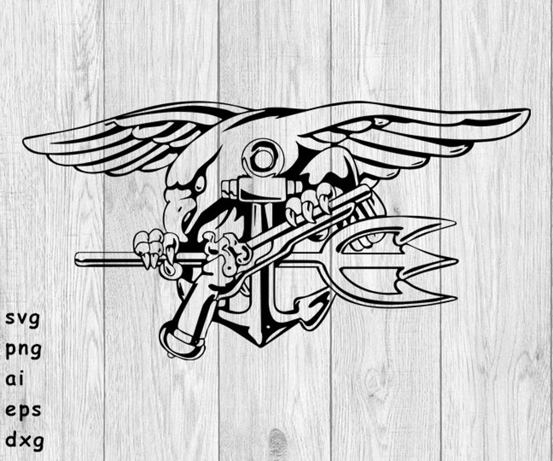 Navy SEAL Trident Logo svg png ai eps and dxf files for Etsy