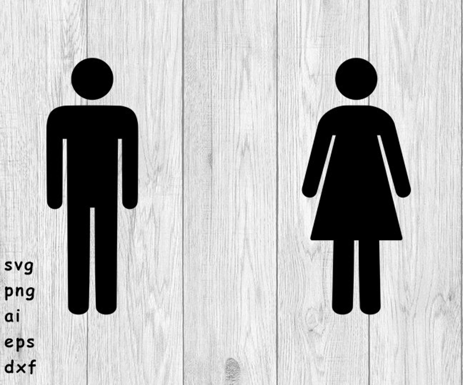 Bathroom Symbols Bathroom Signs svg png ai eps dxf Etsy