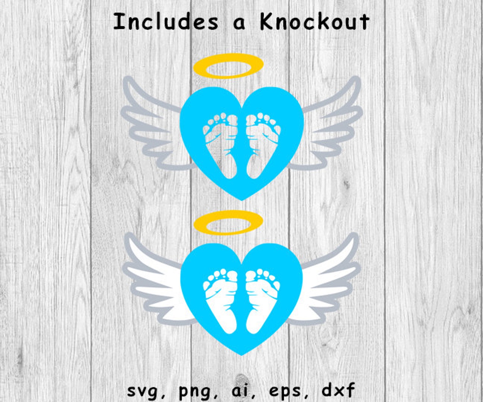 Baby Angel Wings Baby Footprint Wings svg png ai eps Etsy