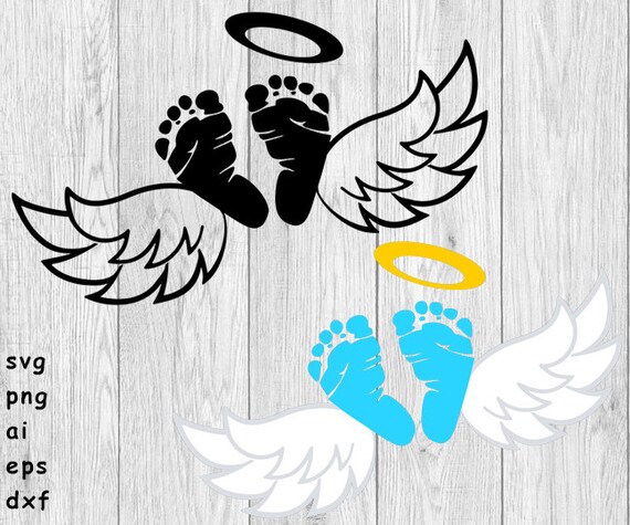 Download Baby Angel Wings Baby Footprint Wings Svg Png Ai Eps Etsy