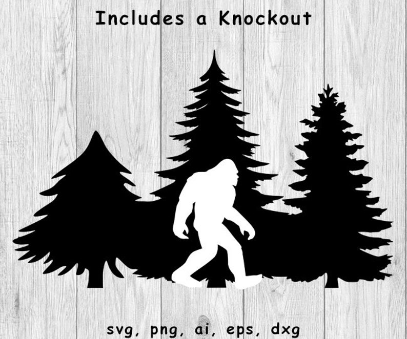 Bigfoot in Trees SVG png ai eps dxf files for Auto and | Etsy