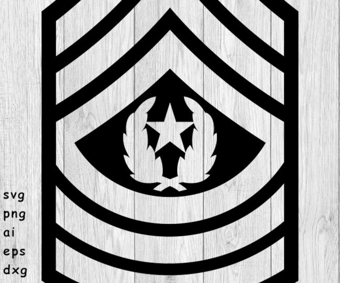 Command sergeant major rank svg png ai eps and dxf files etsy