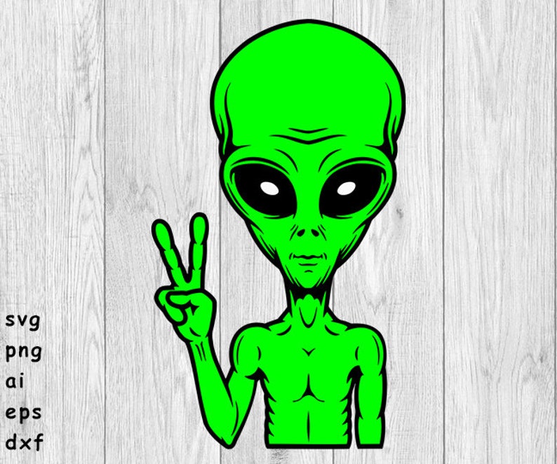 Alien Peace Sign svg png ai eps dxf DIGITAL FILES for | Etsy