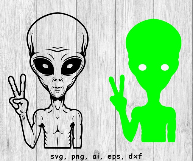 Alien Peace Sign svg png ai eps dxf DIGITAL FILES for | Etsy