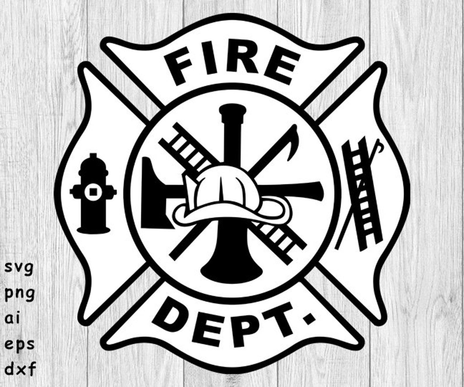 Fire Department Logo Simple Layout svg png ai eps dxf Etsy