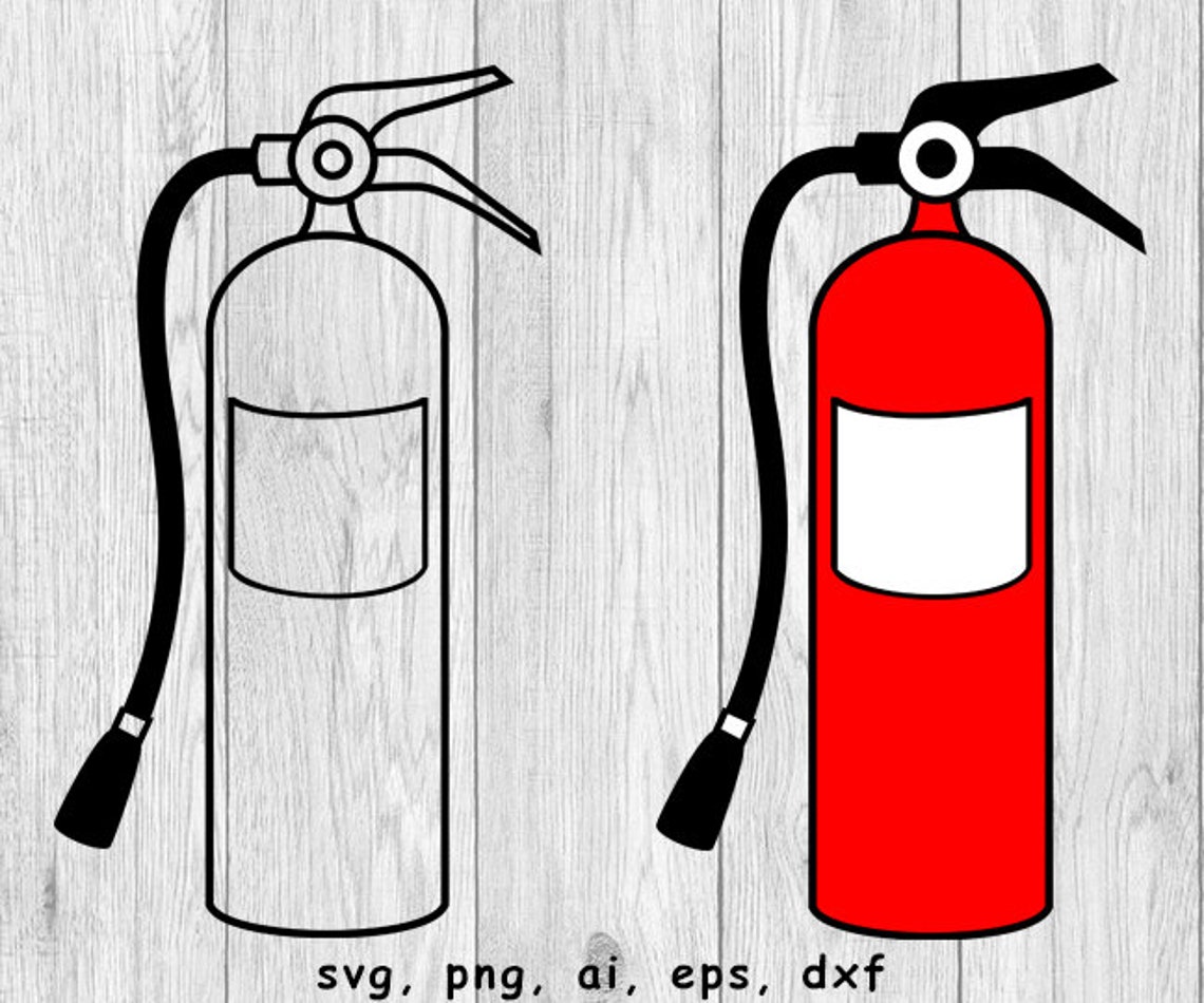 Fire Extinguisher Outline or 3 Color svg png ai eps dxf | Etsy