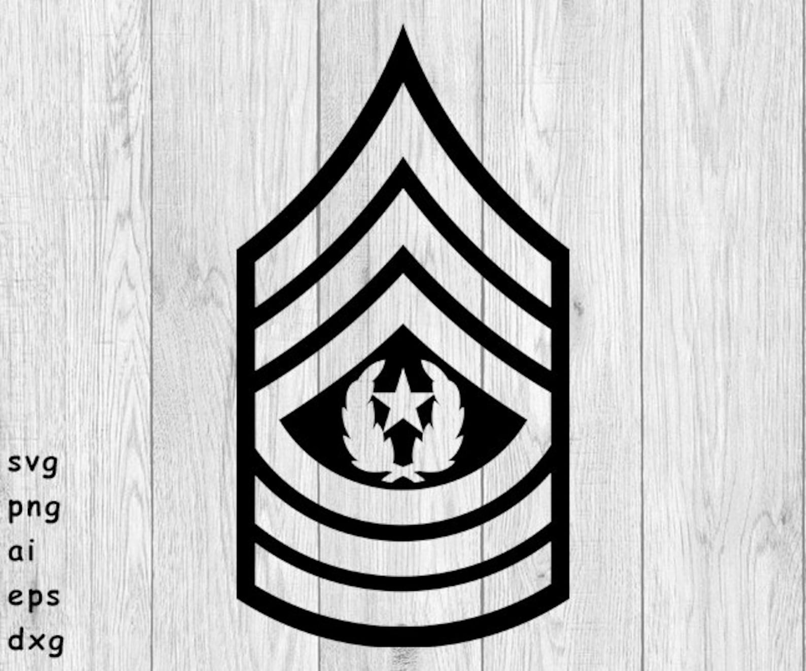 Command sergeant major rank svg png ai eps and dxf files etsy