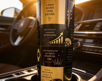 Manifest Wealth Affirmation Tumbler | Stainless Steel Water Bottle
