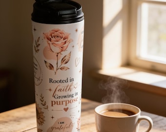 Rooted in Faith Affirmation Tumbler | 20oz Stainless Steel Water Bottle