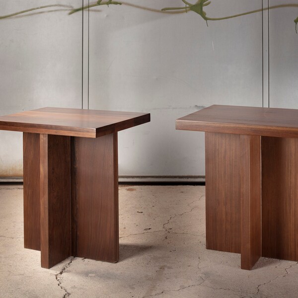 Walnut Side Table Etsy