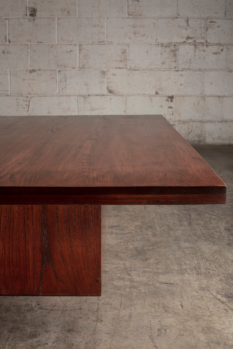 Brown Oak Square Coffee Table image 5