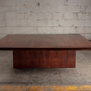 Brown Oak Square Coffee Table image 1