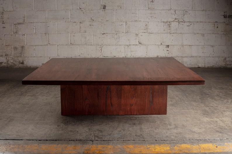 Brown Oak Square Coffee Table image 1
