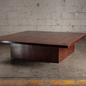 Brown Oak Square Coffee Table image 3