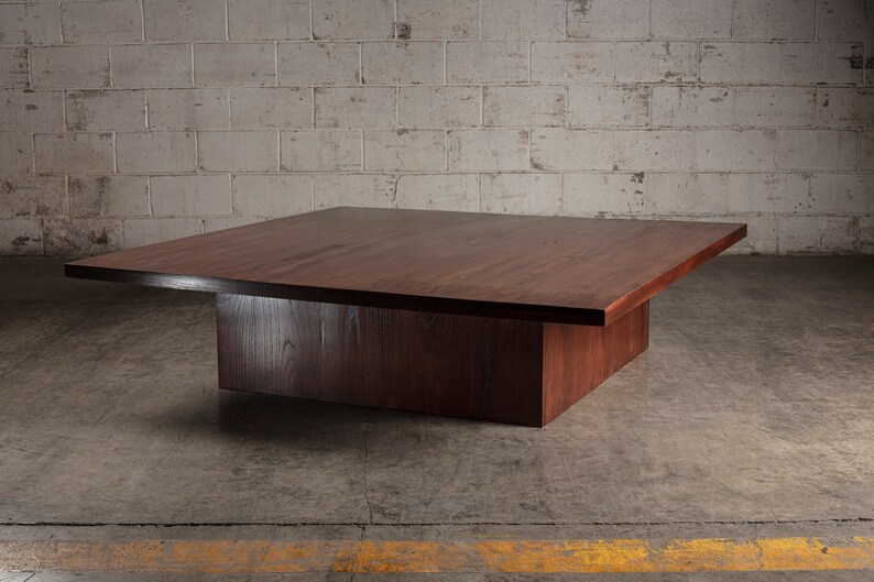 Brown Oak Square Coffee Table image 3