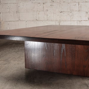 Brown Oak Square Coffee Table image 2