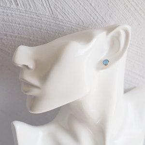 Blue Stud Earrings, Small 8mm Stainless Steel Stud Earrings, Waterproof Earrings in Blue, Gifts for Women image 10