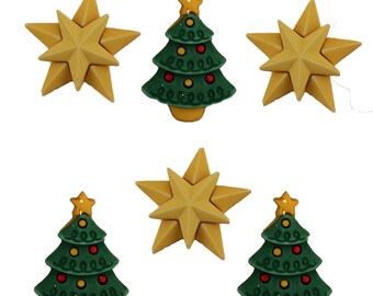 Button's Galore Star of Wonder Christmas Tree Shank Back Buttons