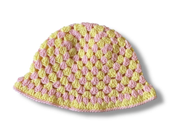 Lemonade Kisses: Pastel Yellow & Pink Bucket Hat