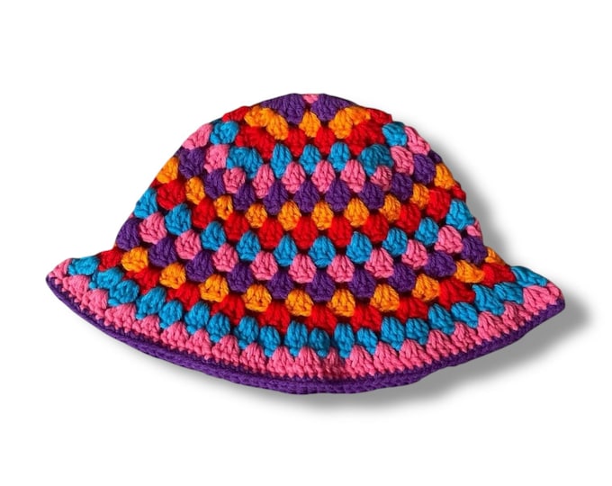 Handmade Crochet Bucket Hat: Berry Punch