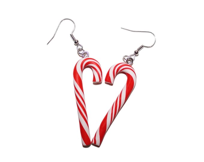 Candy Cane Christmas Earrings