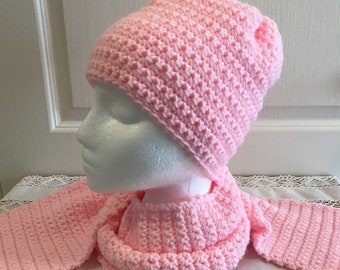 SCARF & HAT, 10 Colours, Crocheted in Canada!