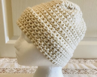 TOQUE HAT 10 COLOURS, with brim, hand-crocheted in Canada