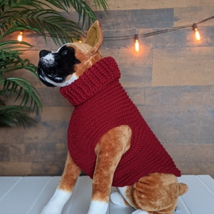 Dark Red Dog Sweater Crochet