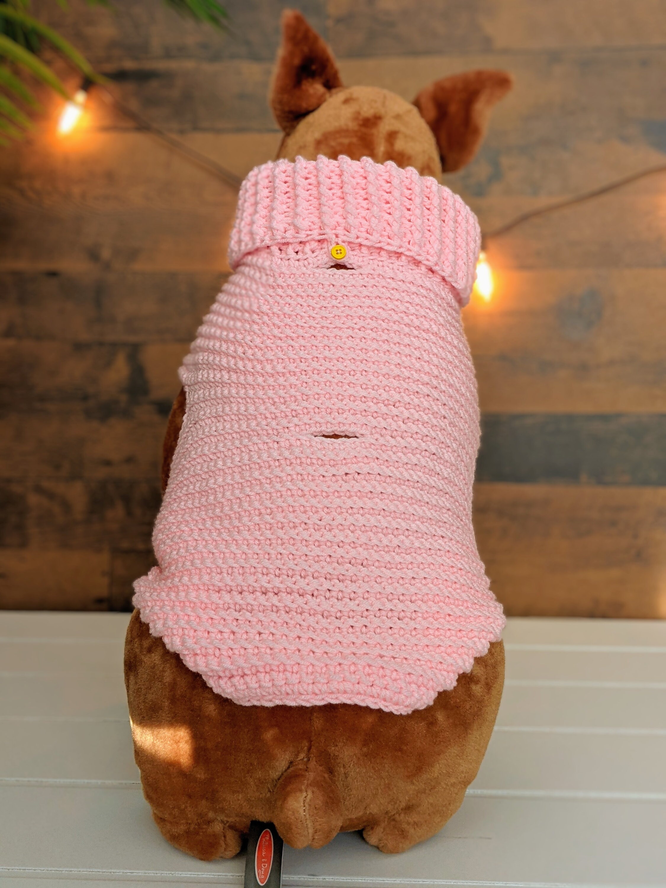 Light Pink Dog Sweater Crochet Etsy