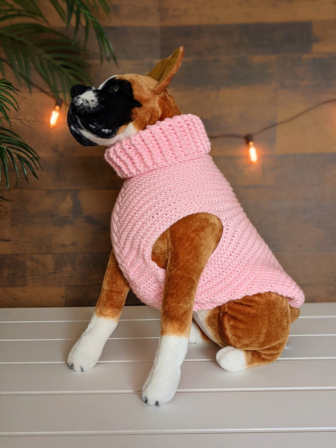 Light Pink Dog Sweater Crochet Etsy