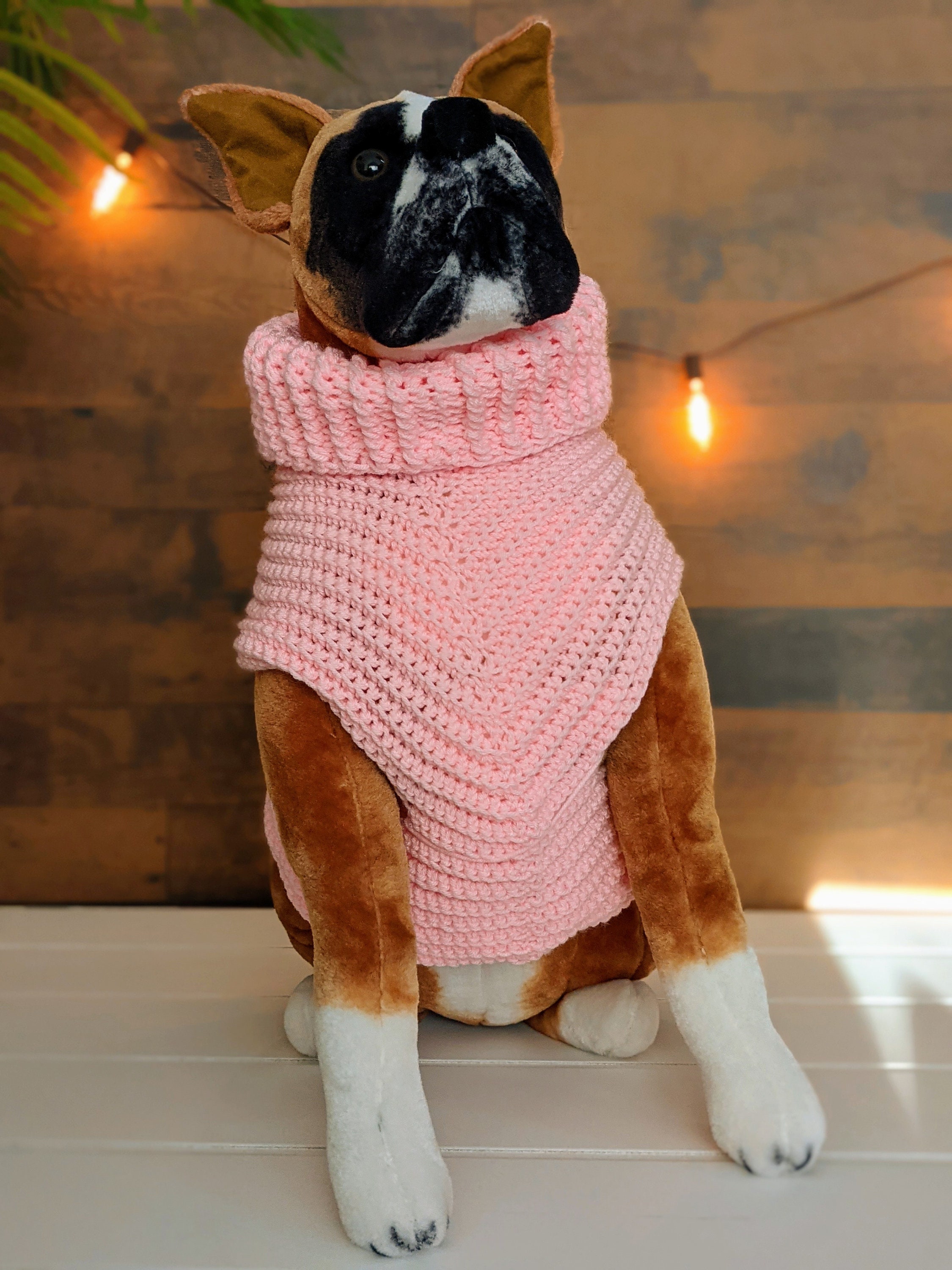 Light Pink Dog Sweater Crochet Etsy