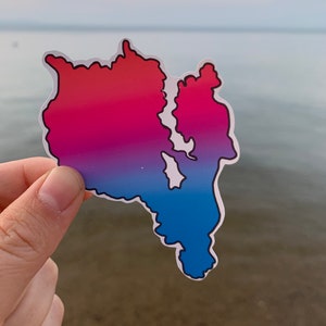 Sticker mat Maine résistant aux intempéries | Sticker lac Maine Sebago | Autocollant dessiné à la main
