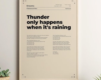 Lyricページ Custom Swiss Style Lyrics Poster, Printable Lyric Poster, Song