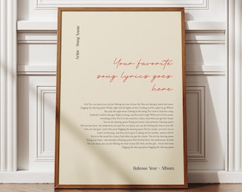 Poster con testi personalizzati, regalo di nozze stampabile, poster musicale, arte murale personalizzata, poster con testi di canzoni personalizzati, stampa della canzone del primo ballo