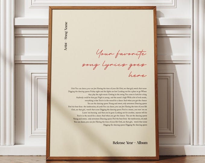 Custom Lyric Posters