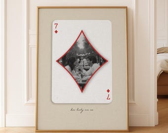 Personalized Photo Collage Print | Custom Playing Card Design | Room Decor | Digital Wall Art | Trendy Poster for Couples
