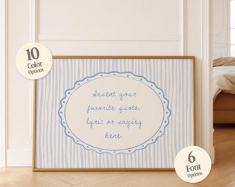 Custom Quote Poster, Personalized Horizontal Wall Art, Landscape Lyric Print, Vintage Inspired Text Poster, Custom Saying Decor
