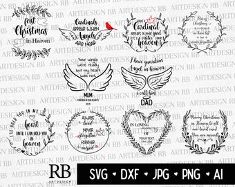 Christmas in heaven SVG/PNG/DXF7Jpg/Ai Files for Cricut, Guardian Angel Svg, Cardinals Appear When Angels Are Near, Angel Wings Svg